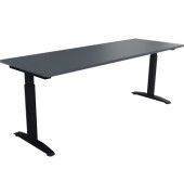 Schreibtisch All in One, manuell höhenverstellbar, 65-85cm (H), 200x70cm (BxT), rechteckig, lavagrau / anthrazit metallic