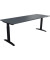 Schreibtisch All in One, manuell höhenverstellbar, 65-85cm (H), 200x70cm (BxT), rechteckig, lavagrau / anthrazit metallic