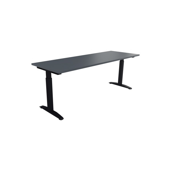 4003969075368 - Schreibtisch All in One 810027782 manuell höhenverstellbar 65-85cm (H) 200x70cm (BxT) rechteckig lavagrau   anthrazit metall