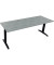 Schreibtisch All in One, manuell höhenverstellbar, 65-85cm (H), 200x70cm (BxT), rechteckig, beton hell / anthrazit metallic