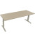 Schreibtisch All in One, manuell höhenverstellbar, 65-85cm (H), 200x70cm (BxT), rechteckig, eiche natur / silberaluminium