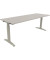 Schreibtisch All in One, manuell höhenverstellbar, 65-85cm (H), 200x70cm (BxT), rechteckig, lichtgrau / silberaluminium
