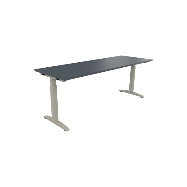 4003969075184 - Schreibtisch All in One 810027882 manuell höhenverstellbar 65-85cm (H) 200x70cm (BxT) rechteckig lavagrau   silberaluminium 