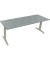 Schreibtisch All in One, manuell höhenverstellbar, 65-85cm (H), 200x70cm (BxT), rechteckig, beton hell / silberaluminium