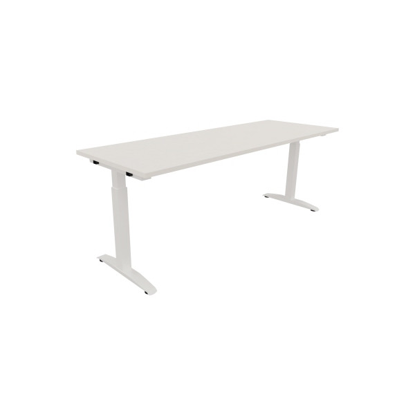 4003969075221 - Schreibtisch All in One 810027901 manuell höhenverstellbar 65-85cm (H) 200x70cm (BxT) rechteckig diamant weiß   verkehrsweiß