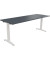 Schreibtisch All in One, manuell höhenverstellbar, 65-85cm (H), 200x70cm (BxT), rechteckig, lavagrau / weiß