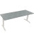 Schreibtisch All in One, manuell höhenverstellbar, 65-85cm (H), 200x70cm (BxT), rechteckig, beton hell / weiß