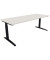 Schreibtisch All in One, manuell höhenverstellbar, 65-85cm (H), 200x80cm (BxT), rechteckig, weiß / anthrazit metallic