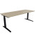 Schreibtisch All in One, manuell h&ouml;henverstellbar, 65-85cm (H), 200x80cm (BxT), rechteckig, eiche natur / anthrazit metallic