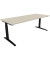 Schreibtisch All in One, manuell höhenverstellbar, 65-85cm (H), 200x80cm (BxT), rechteckig, akazie hell / anthrazit metallic