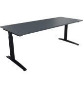 Schreibtisch All in One, manuell höhenverstellbar, 65-85cm (H), 200x80cm (BxT), rechteckig, lavagrau / anthrazit metallic