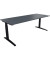 Schreibtisch All in One, manuell höhenverstellbar, 65-85cm (H), 200x80cm (BxT), rechteckig, lavagrau / anthrazit metallic