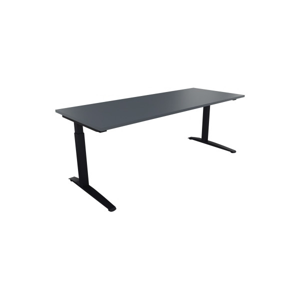4003969075047 - Schreibtisch All in One 810028082 manuell höhenverstellbar 65-85cm (H) 200x80cm (BxT) rechteckig lavagrau   anthrazitmetalli