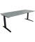 Schreibtisch All in One, manuell höhenverstellbar, 65-85cm (H), 200x80cm (BxT), rechteckig, beton hell / anthrazit metallic