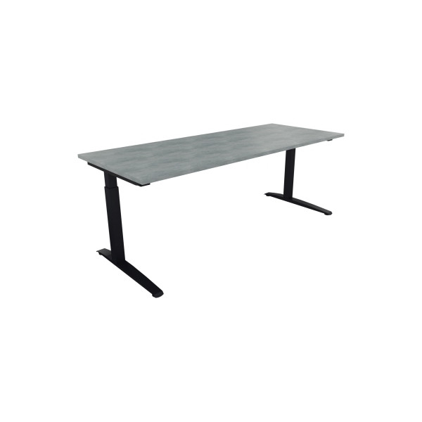 4003969075214 - Schreibtisch All in One 810028083 manuell höhenverstellbar 65-85cm (H) 200x80cm (BxT) rechteckig beton hell   anthrazitmetal