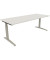 Schreibtisch All in One, manuell höhenverstellbar, 65-85cm (H), 200x80cm (BxT), rechteckig, weiß / silberaluminium