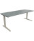 Schreibtisch All in One, manuell höhenverstellbar, 65-85cm (H), 200x80cm (BxT), rechteckig, beton hell / silberaluminium