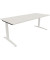 Schreibtisch All in One, manuell höhenverstellbar, 65-85cm (H), 200x80cm (BxT), rechteckig, weiß / weiß