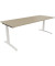 Schreibtisch All in One, manuell höhenverstellbar, 65-85cm (H), 200x80cm (BxT), rechteckig, eiche natur / weiß