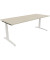 Schreibtisch All in One, manuell höhenverstellbar, 65-85cm (H), 200x80cm (BxT), rechteckig, akazie hell / weiß