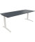 Schreibtisch All in One, manuell höhenverstellbar, 65-85cm (H), 200x80cm (BxT), rechteckig, lavagrau / weiß
