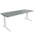 Schreibtisch All in One, manuell höhenverstellbar, 65-85cm (H), 200x80cm (BxT), rechteckig, beton hell / weiß