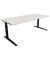 Schreibtisch All in One, manuell höhenverstellbar, 65-85cm (H), 200x90cm (BxT), rechteckig, weiß / anthrazit metallic