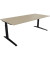 Schreibtisch All in One, manuell höhenverstellbar, 65-85cm (H), 200x90cm (BxT), rechteckig, eiche natur / anthrazit metallic