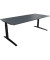Schreibtisch All in One, manuell höhenverstellbar, 65-85cm (H), 200x90cm (BxT), rechteckig, lavagrau / anthrazit metallic
