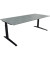 Schreibtisch All in One, manuell höhenverstellbar, 65-85cm (H), 200x90cm (BxT), rechteckig, beton hell / anthrazit metallic