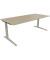 Schreibtisch All in One, manuell höhenverstellbar, 65-85cm (H), 200x90cm (BxT), rechteckig, eiche natur / silberaluminium