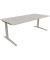 Schreibtisch All in One, manuell höhenverstellbar, 65-85cm (H), 200x90cm (BxT), rechteckig, lichtgrau / silberaluminium