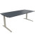 Schreibtisch All in One, manuell höhenverstellbar, 65-85cm (H), 200x90cm (BxT), rechteckig, lavagrau / silberaluminium