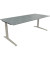 Schreibtisch All in One, manuell h&ouml;henverstellbar, 65-85cm (H), 200x90cm (BxT), rechteckig, beton hell / silberaluminium