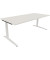 Schreibtisch All in One, manuell höhenverstellbar, 65-85cm (H), 200x90cm (BxT), rechteckig, weiß / weiß