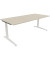 Schreibtisch All in One, manuell höhenverstellbar, 65-85cm (H), 200x90cm (BxT), rechteckig, akazie hell / weiß