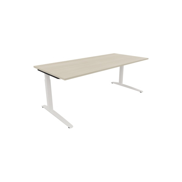 4003969075405 - Schreibtisch All in One 810028572 manuell höhenverstellbar 65-85cm (H) 200x90cm (BxT) rechteckig akazie hell   verkehrsweiß