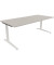 Schreibtisch All in One, manuell höhenverstellbar, 65-85cm (H), 200x90cm (BxT), rechteckig, lichtgrau / weiß