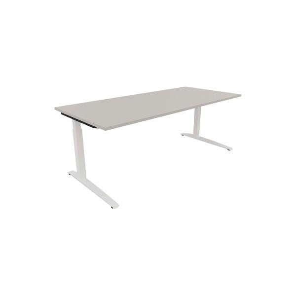 4003969075474 - Schreibtisch All in One 810028581 manuell höhenverstellbar 65-85cm (H) 200x90cm (BxT) rechteckig lichtgrau   verkehrsweiß 4