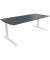 Schreibtisch All in One, manuell höhenverstellbar, 65-85cm (H), 200x90cm (BxT), rechteckig, lavagrau / weiß