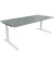 Schreibtisch All in One, manuell höhenverstellbar, 65-85cm (H), 200x90cm (BxT), rechteckig, beton hell / weiß