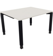 Schreibtisch All in One, manuell höhenverstellbar, 68-82cm (H), 120x100cm (BxT), rechteckig, weiß / anthrazit metallic