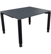 Schreibtisch All in One, manuell höhenverstellbar, 68-82cm (H), 120x100cm (BxT), rechteckig, lavagrau / anthrazit metallic