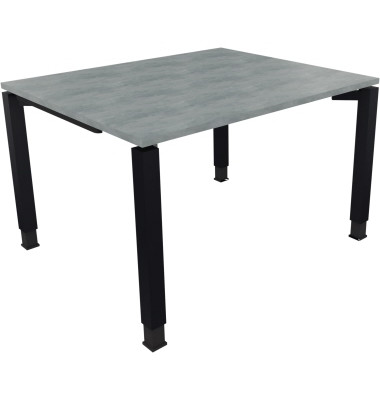 Schreibtisch All in One, manuell höhenverstellbar, 68-82cm (H), 120x100cm (BxT), rechteckig, beton hell / anthrazit metallic Schreibtisch All in One, manuell höhenverstellbar, 68-82cm (H), 120x100cm (BxT), rechteckig, beton hell / anthrazit metallic