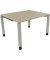 Schreibtisch All in One, manuell höhenverstellbar, 68-82cm (H), 120x100cm (BxT), rechteckig, eiche natur / silberaluminium