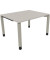 Schreibtisch All in One, manuell höhenverstellbar, 68-82cm (H), 120x100cm (BxT), rechteckig, lichtgrau / silberaluminium