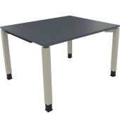 Schreibtisch All in One, manuell höhenverstellbar, 68-82cm (H), 120x100cm (BxT), rechteckig, lavagrau / silberaluminium