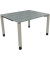 Schreibtisch All in One, manuell höhenverstellbar, 68-82cm (H), 120x100cm (BxT), rechteckig, beton hell / silberaluminium