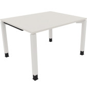 Schreibtisch All in One, manuell höhenverstellbar, 68-82cm (H), 120x100cm (BxT), rechteckig, weiß / weiß