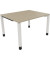 Schreibtisch All in One, manuell höhenverstellbar, 68-82cm (H), 120x100cm (BxT), rechteckig, eiche natur / weiß